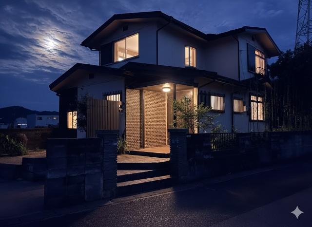 幻想的な夜の外観