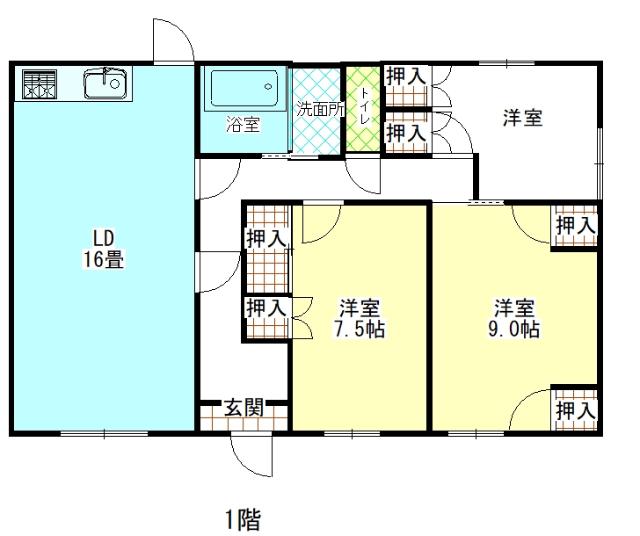 リフォーム後は和室が洋室に変わりお掃除もしやすい間取になります。