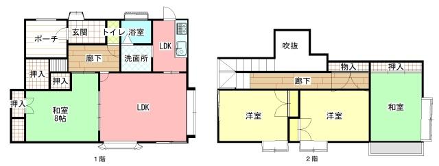 宮野下中古住宅 間取り図画像