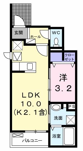 パルメゾン　ロータス（102） 間取り図画像