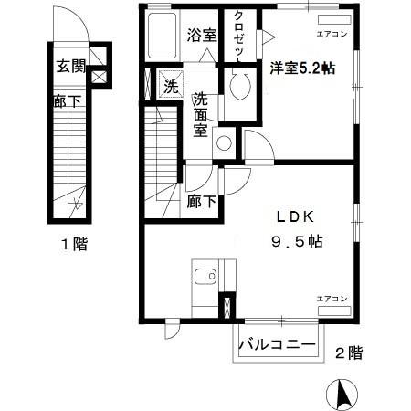 マロウコート（201） 間取り図画像