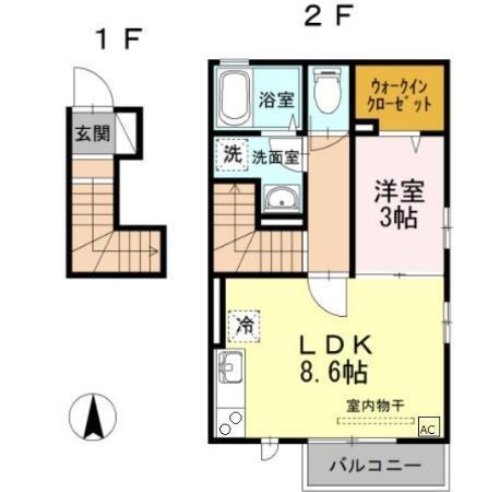 クレセント国立（201） 間取り図画像