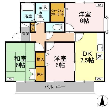 ハーモニス国分寺　ＡＢＣ（B201） 間取り図画像