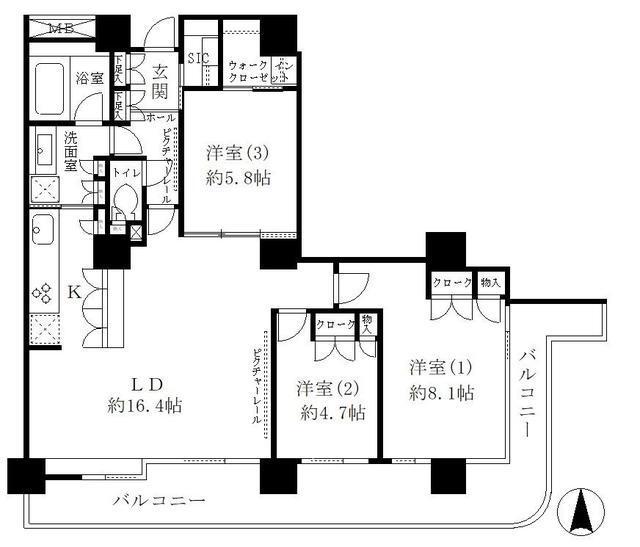 リバーポイントタワー（805） 間取り図画像