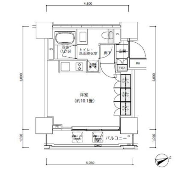 パークキューブ愛宕山タワー（606） 間取り図画像