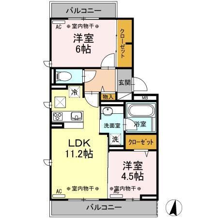 キャトルセゾン　A（101） 間取り図画像
