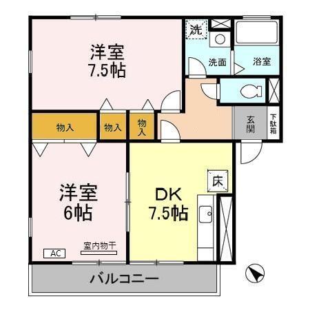 コゥジィーコート（101） 間取り図画像