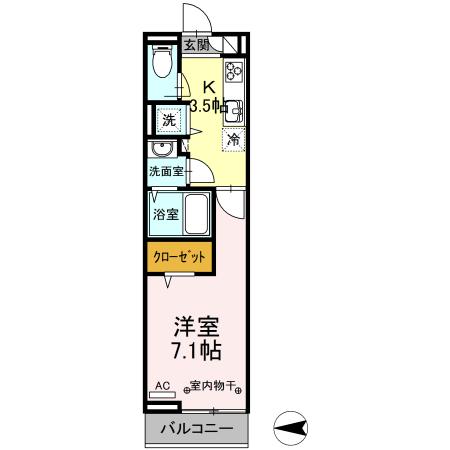 パレス国立（302） 間取り図画像