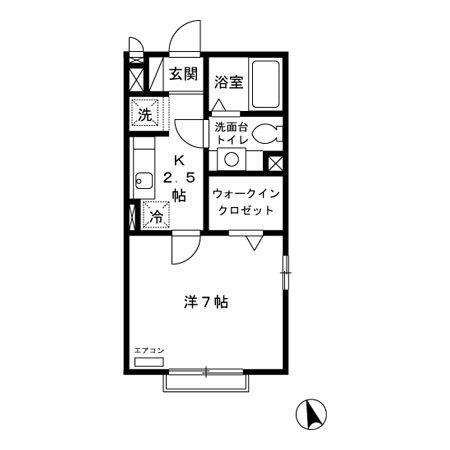 クレール四季彩の丘　弐番館（201） 間取り図画像