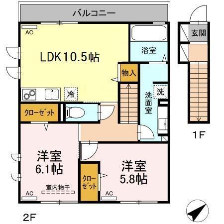 Ｄ−ｒｏｏｍ東長崎（202） 間取り図画像