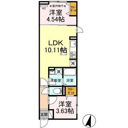 ルリアン綾瀬Ⅱ（101） 間取り図画像