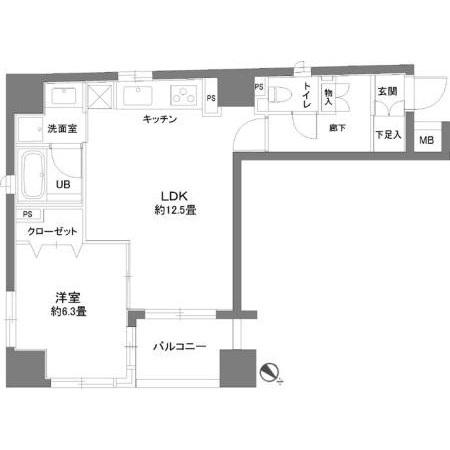 カスタリア人形町Ⅱ（0301） 間取り図画像