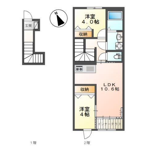 ミ・カーサ河辺A 間取り図画像