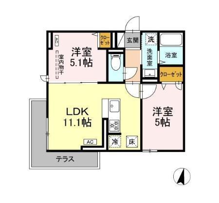 カサベルテ鹿骨（101） 間取り図画像