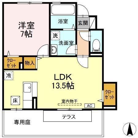 カスターノ　Ａ（102） 間取り図画像