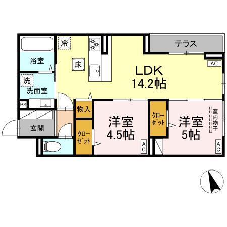 D-PRECIOUS武蔵野（101） 間取り図画像