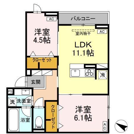 Asset-Court錦町Ⅱ（302） 間取り図画像