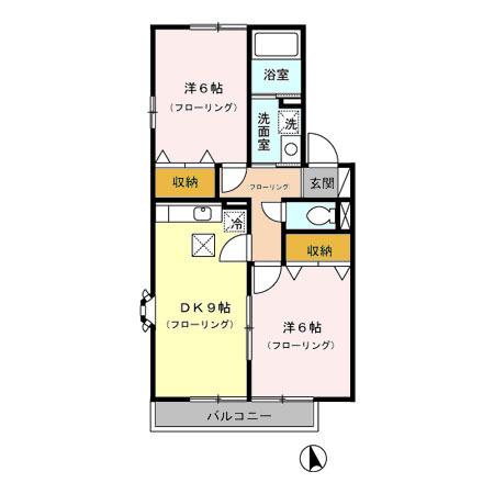 クレスト　ⅠⅡ（1105） 間取り図画像