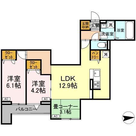 オルテンシア（301） 間取り図画像