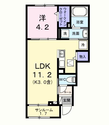 ソフィアツー（102） 間取り図画像
