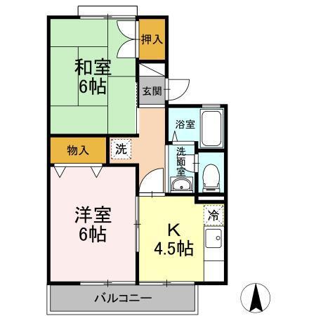 パレス神代　Ａ（102） 間取り図画像