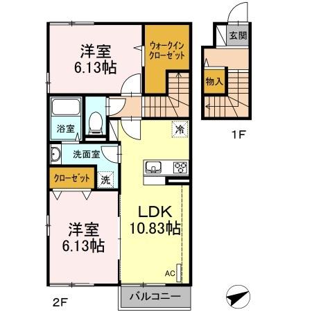 シャルマン高野台　A（205） 間取り図画像