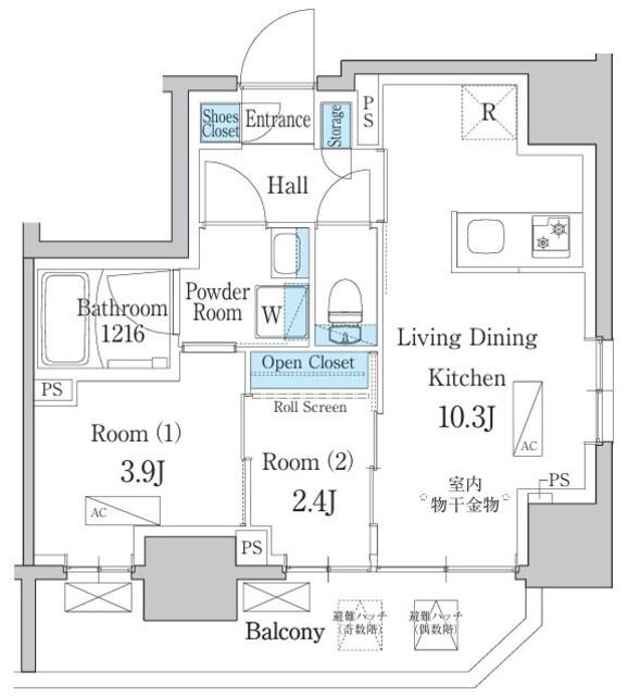 デュオフラッツ浅草田原町ネスト（1202） 間取り図画像