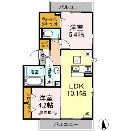 ソシア 青井/コート 青井　ソシア 青井（101） 間取り図画像