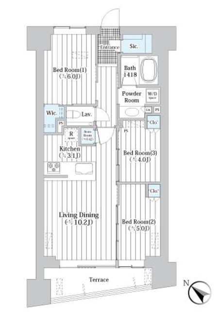 ザ・グランクラッセ日本橋イースト（102） 間取り図画像