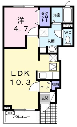 サンパティーク（102） 間取り図画像