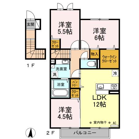 雅　弐番館（202） 間取り図画像