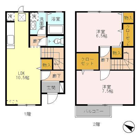 ゴールドクレストＡＢ　A（105） 間取り図画像