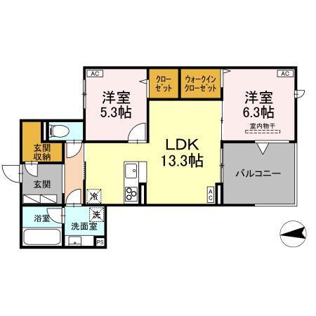 樹楽（303） 間取り図画像