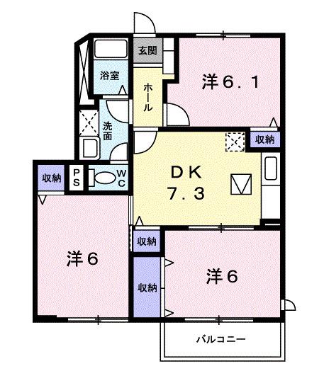 ハイツ武蔵野（101） 間取り図画像