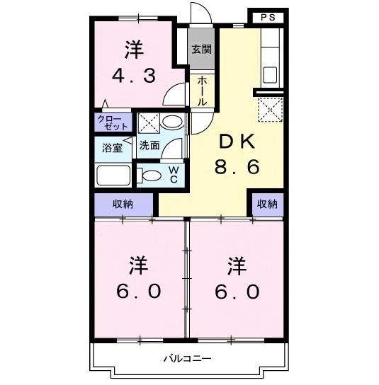 第１かしの木ハイツ（103） 間取り図画像
