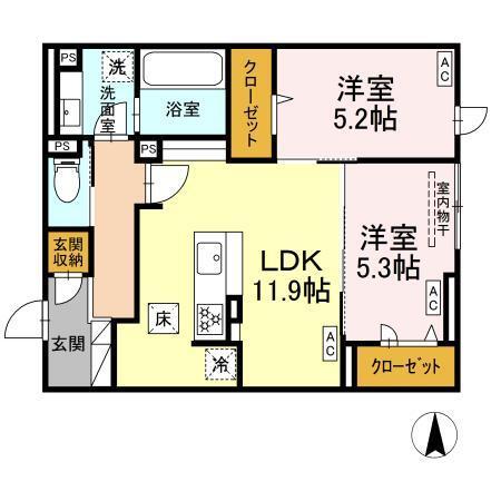 THE STATELY 子安町（102） 間取り図画像