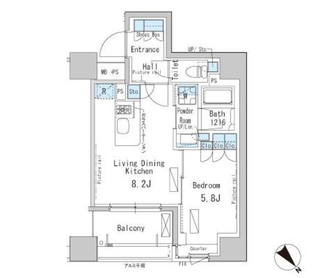 パークアクシス茅場町（206） 間取り図画像