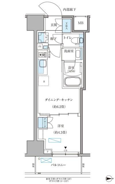 パークアクシス住吉ガーデンスクエア（306） 間取り図画像