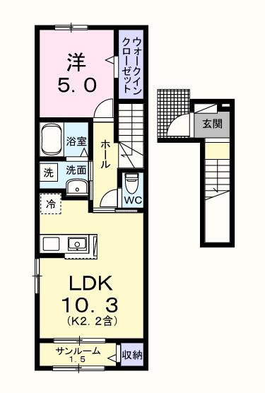 ウエスト　ウイング（205） 間取り図画像