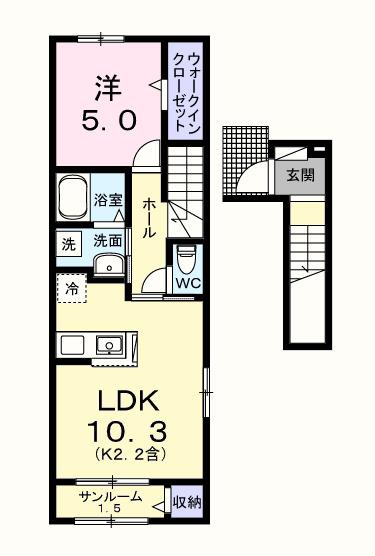 ウエスト　ウイング（201） 間取り図画像
