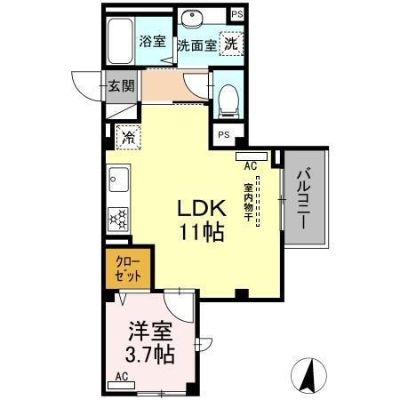 バンイードビルⅡ（204） 間取り図画像