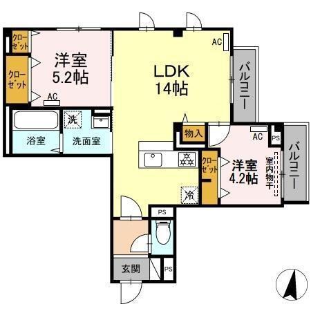 バンイードビルⅡ（302） 間取り図画像