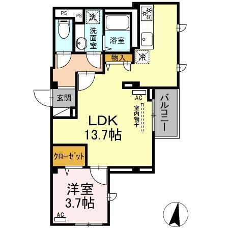 バンイードビルⅡ（403） 間取り図画像
