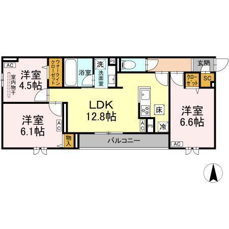 セレスティア西加平（101） 間取り図画像