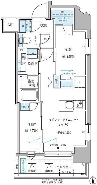 パークアクシス大森山王（905） 間取り図画像