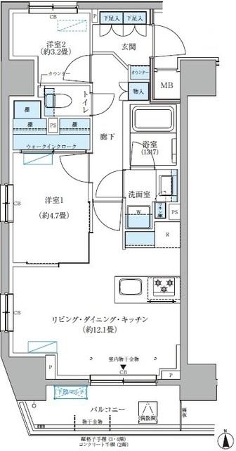 パークアクシス大森山王（301） 間取り図画像