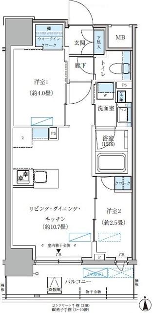 パークアクシス大森山王（302） 間取り図画像