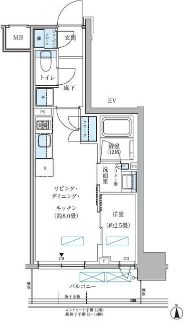 パークアクシス大森山王（603） 間取り図画像