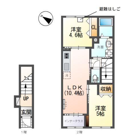 仮）八王子市弐分方町新築アパート 間取り図画像