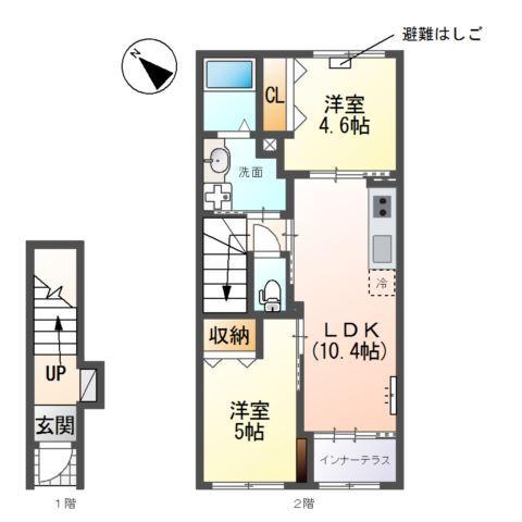 仮）八王子市弐分方町新築アパート 間取り図画像